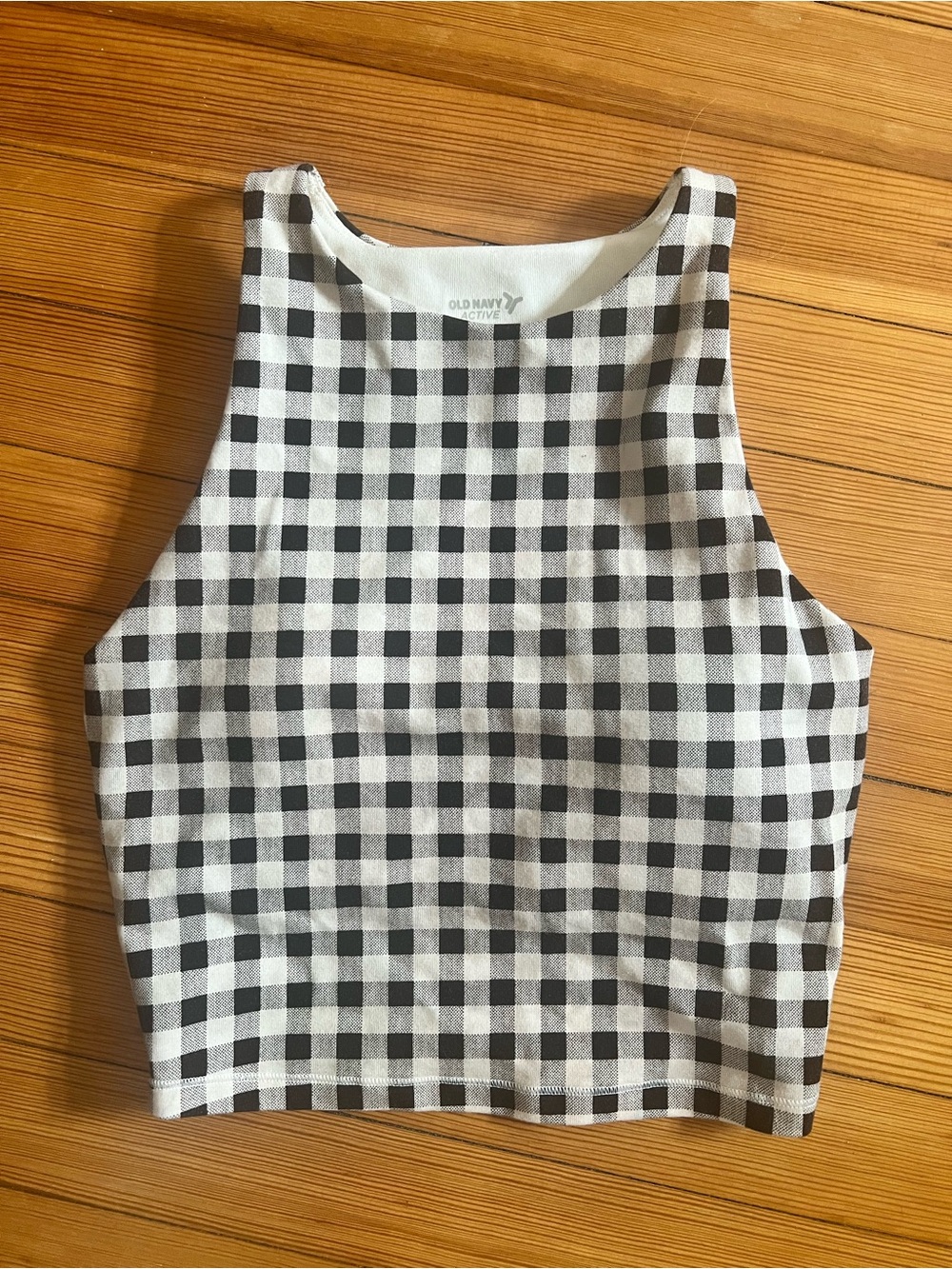 Old Navy Black and White Gingham Crop Top